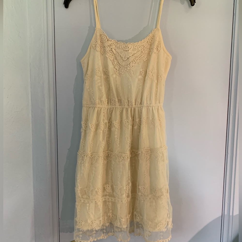 Cream Lace Folksy Dress